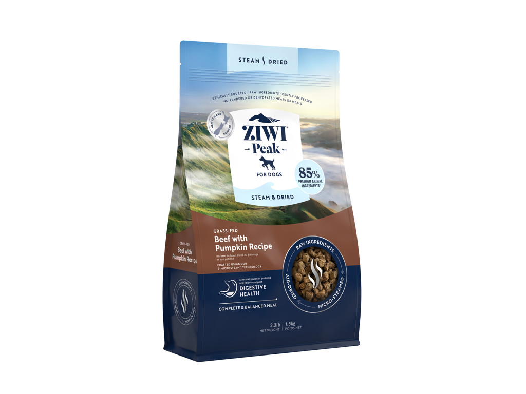 Ziwi Peak Steam & Dried Dog Beef Pouch 1,5Kg BBD 19/03.25