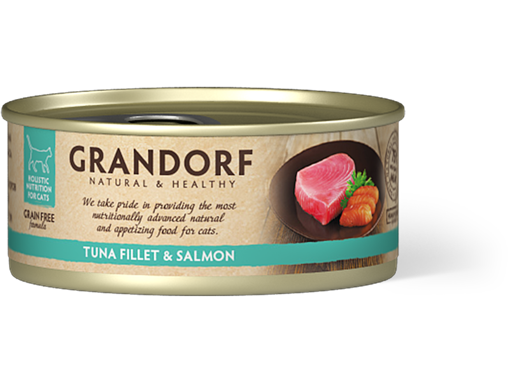 Grandorf WF Cat Tunafilet and Salmon 6x70g.