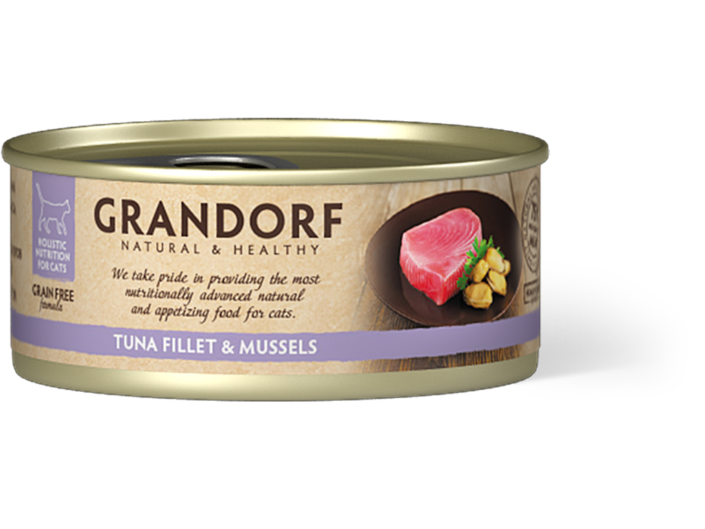 Grandorf WF Cat Tunafilet & Mussels 6x70g