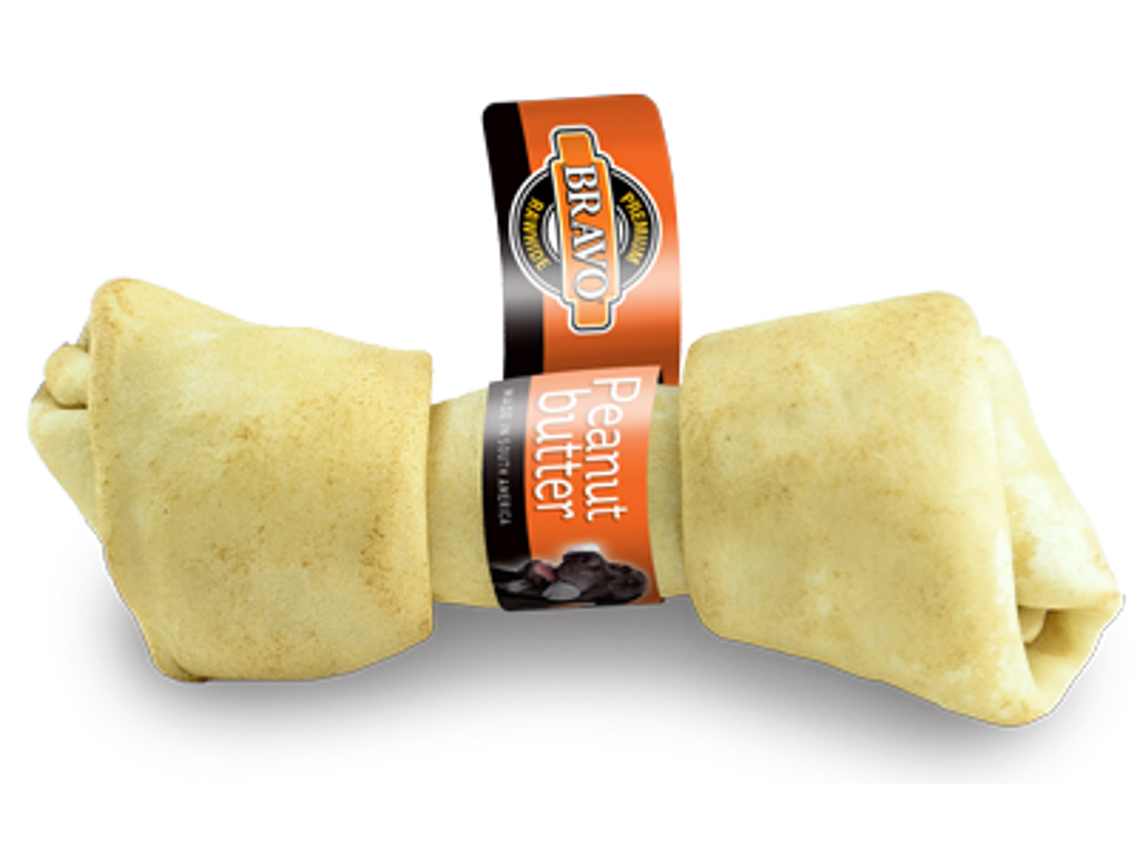 Bravo Peanutbutter knotted bone 6-7" 12stk.