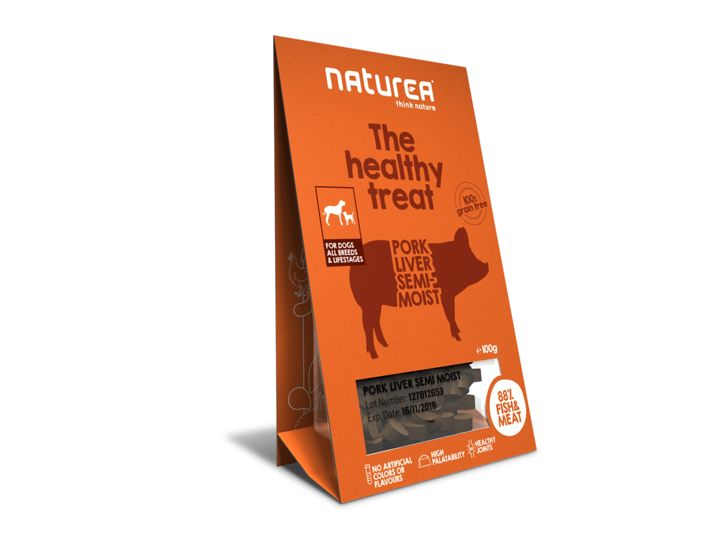 Naturea Treat Dog/Pork Liver 8x100g 
