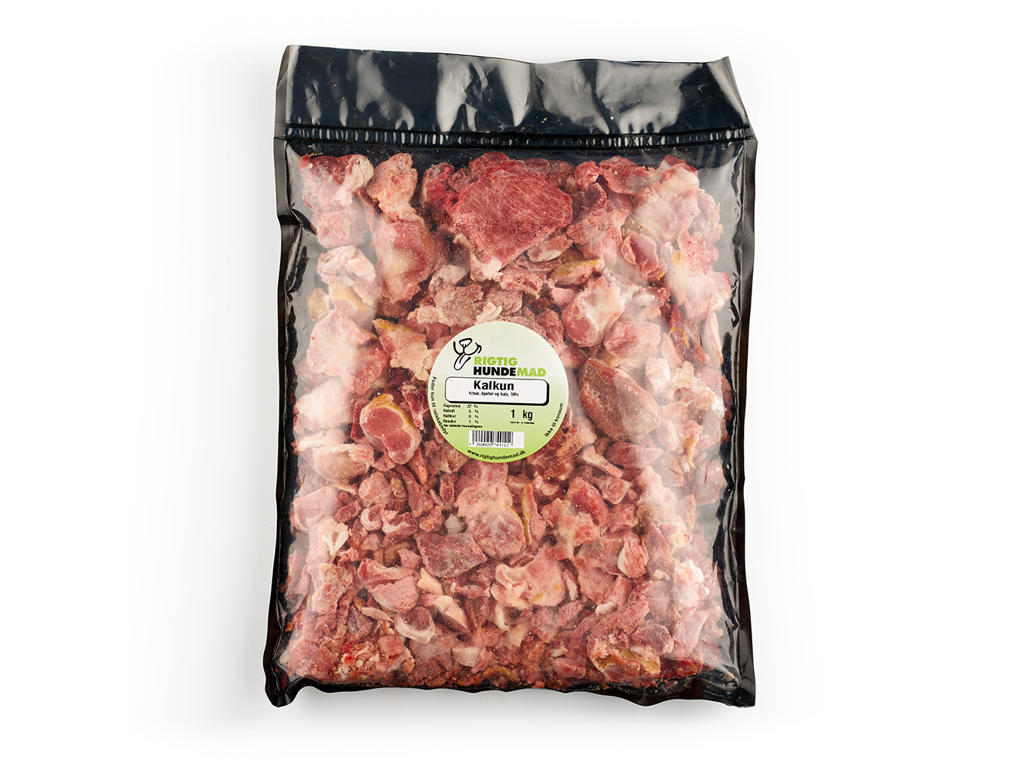 Kalkun m/indmad&brusk 1kg løstfrosset